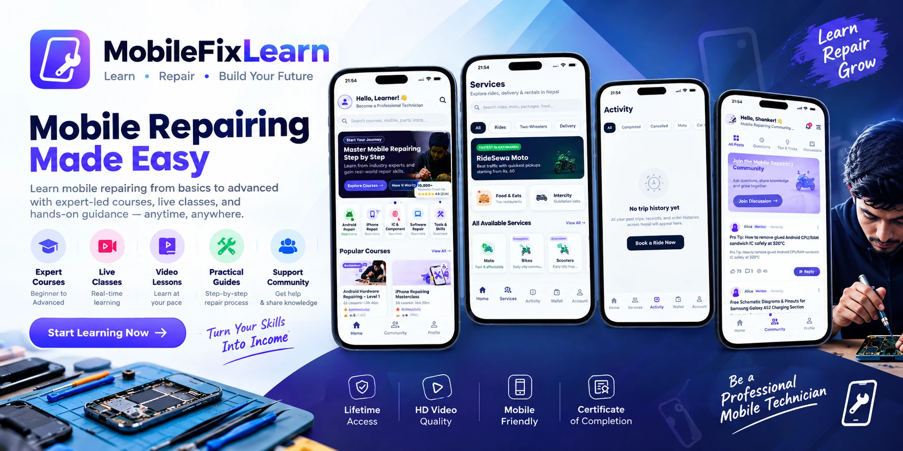 Mobile Repairing Learning Center